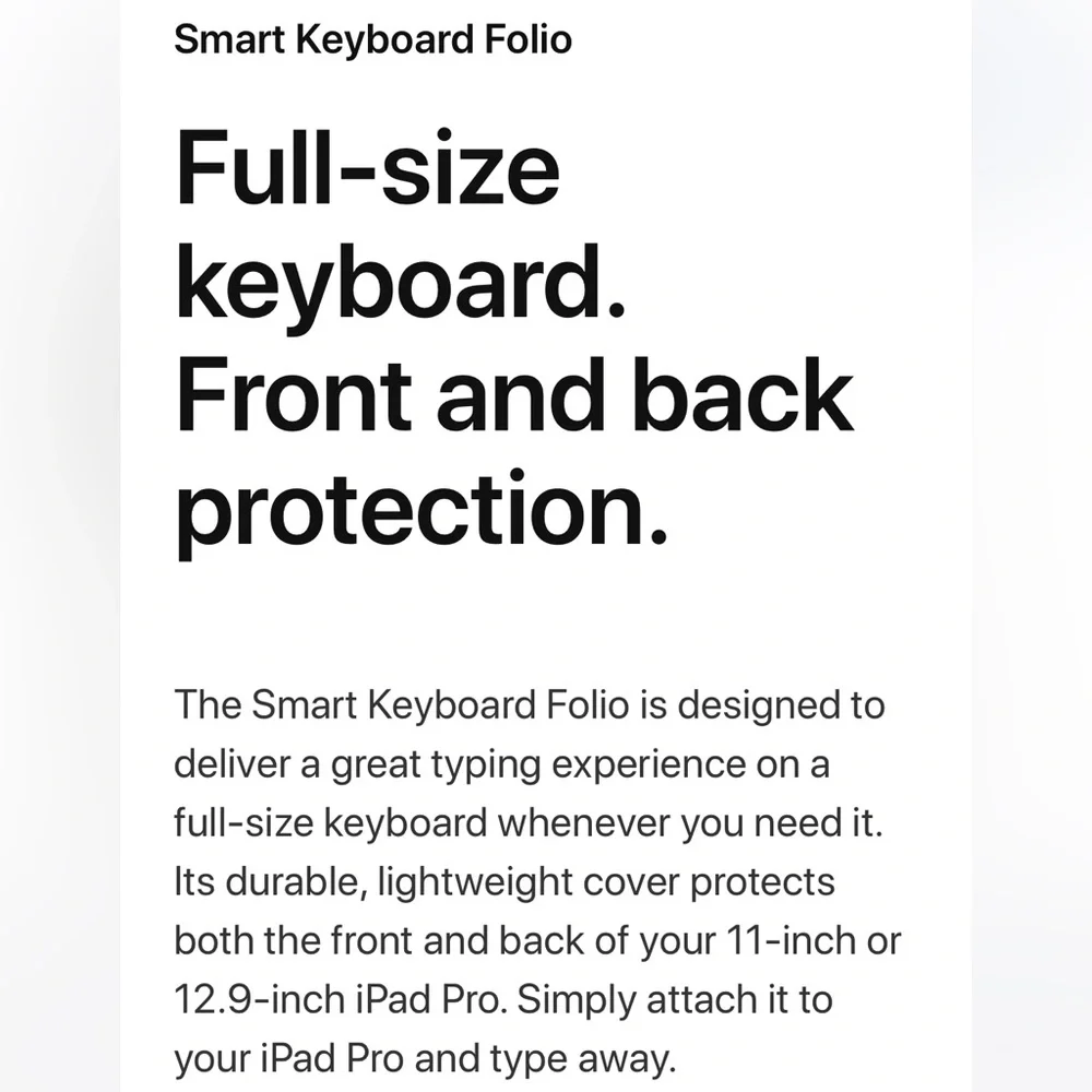 UNOPENED APPLE IPad Pro Smart Keyboard (Model A1636) still in plastic wrap $349